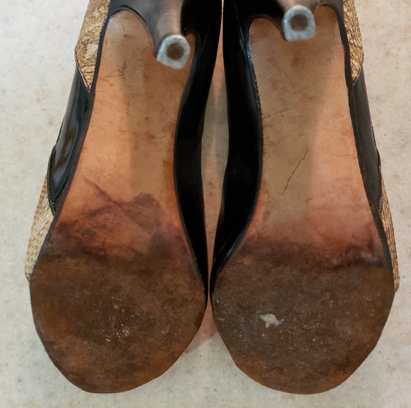 Authentic vintage black patent leather and python/reptile shoes - Picture 8 of 15